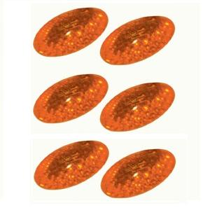 Amber Self Adhesive Reflectors Set of Six